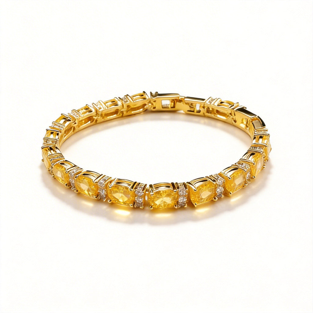 Zircon crystal inlaid bracelet, women's jewelry, colorfast, fashionable and simple.