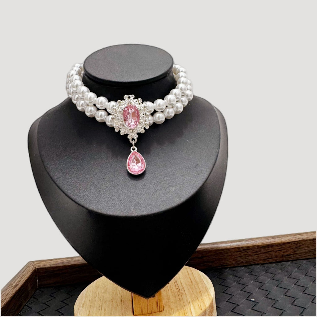 Cat pet necklace pearl princess Teddy Bichon Frise small and large dog collar jewelry birthday accessory