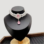 Cat pet necklace pearl princess Teddy Bichon Frise small and large dog collar jewelry birthday accessory