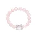 Natural pink crystal beaded bracelet for women, fresh and sweet, old mine horse pink and white crystal top bead bracelet jewelry.