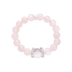 Natural pink crystal beaded bracelet for women, fresh and sweet, old mine horse pink and white crystal top bead bracelet jewelry.
