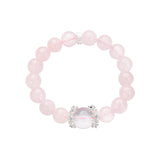 Natural pink crystal beaded bracelet for women, fresh and sweet, old mine horse pink and white crystal top bead bracelet jewelry.