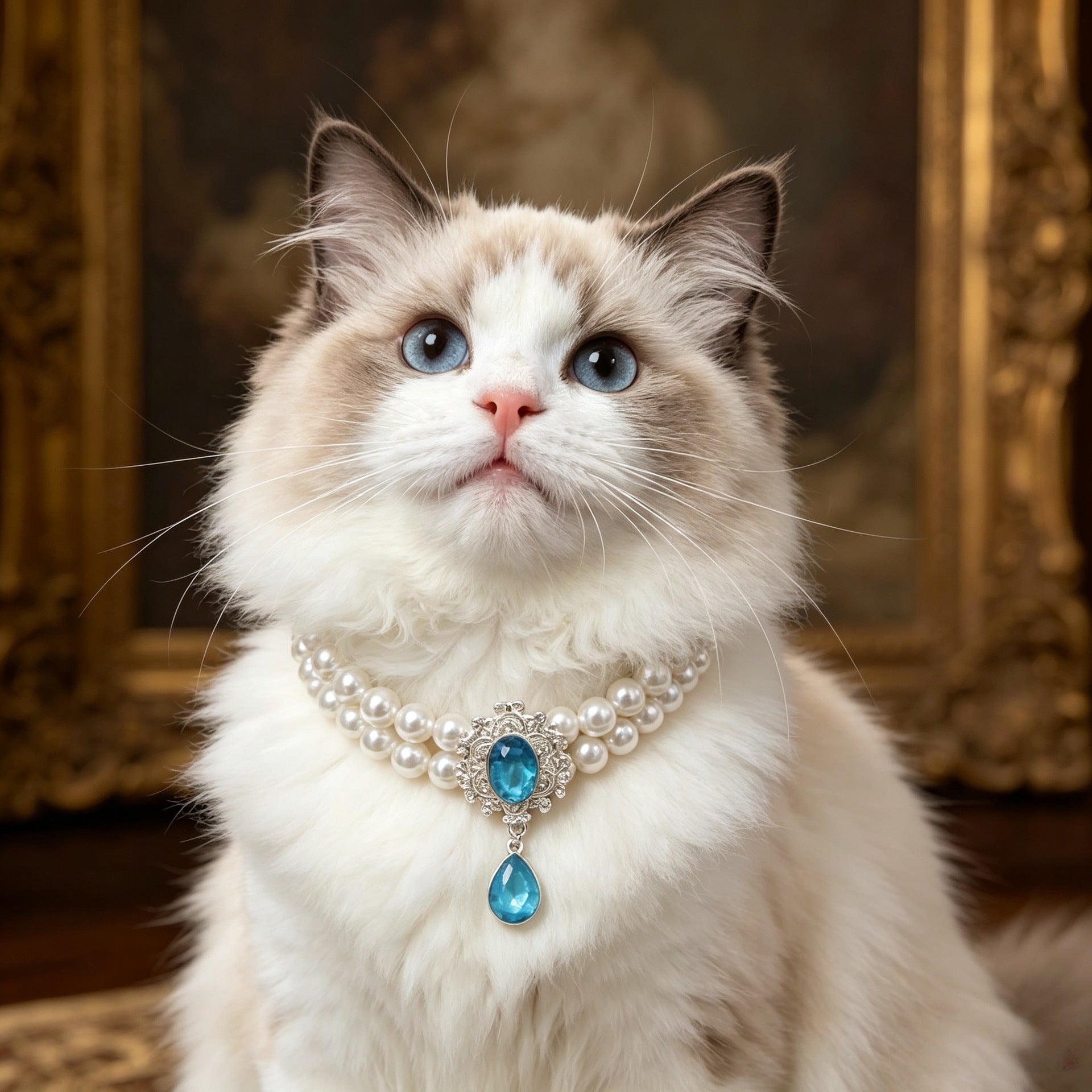 Cat pet necklace pearl princess Teddy Bichon Frise small and large dog collar jewelry birthday accessory