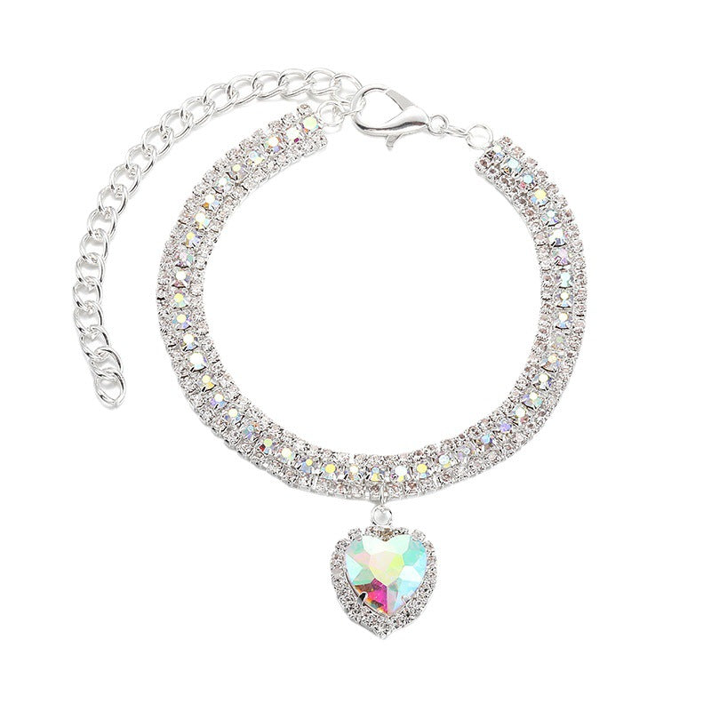 Three-Row Colorful Rhinestone Necklace