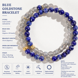 Natural lapis lazuli double-strand bracelet exquisite and high-end aquamarine crystal stacked bracelet jewelry for women