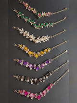 Pet gemstone crystal chain necklace for cats and dogs, luxurious full diamond princess teardrop metal wedding collar