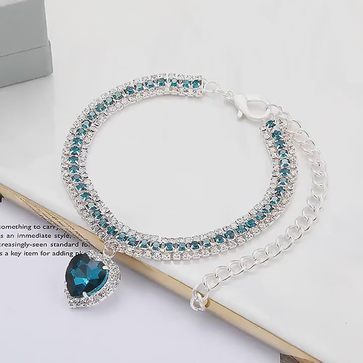 Three-Row Colorful Rhinestone Necklace