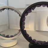 Natural Raw Crystal USB Round Bedside Night Light